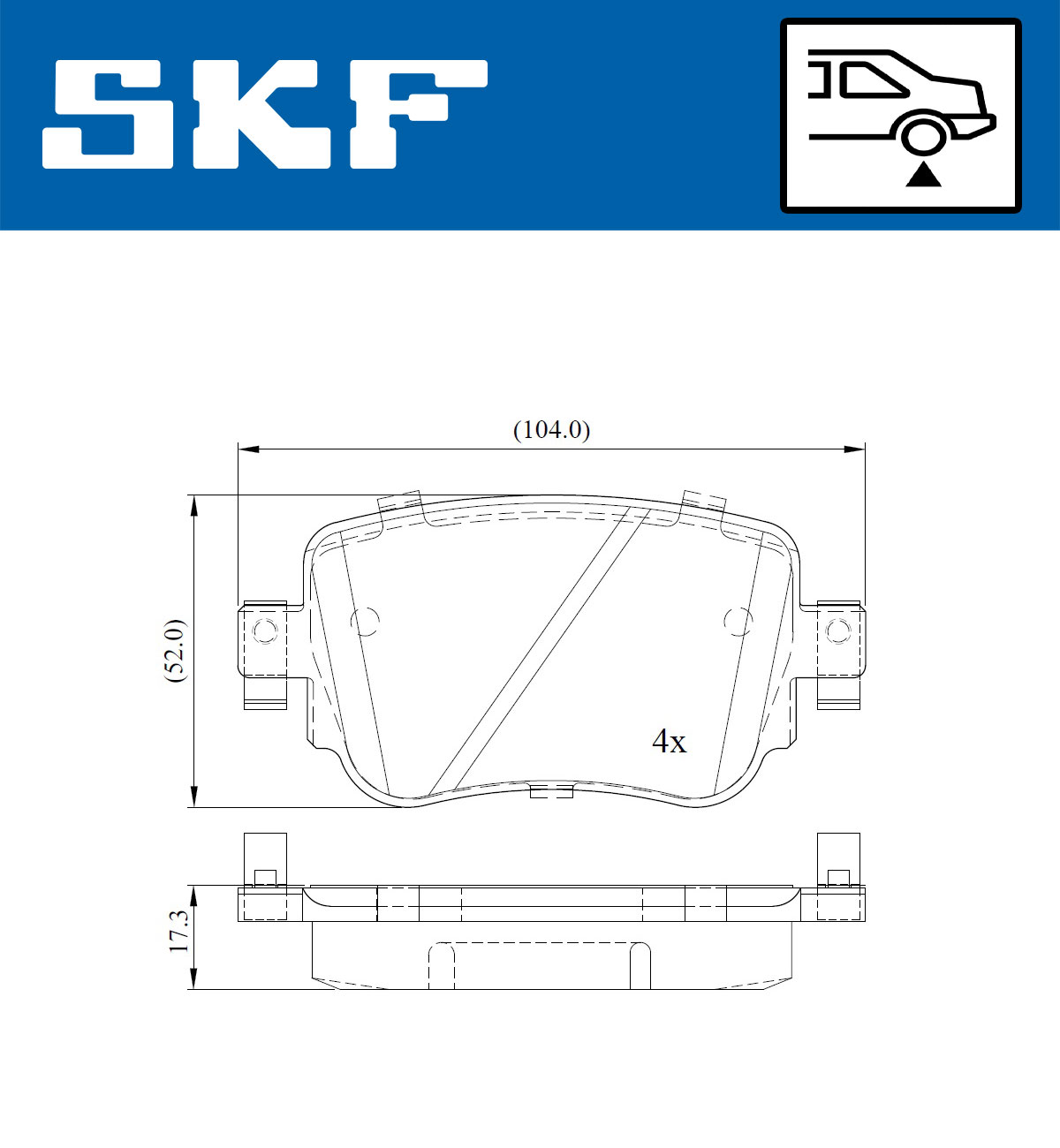 Set placute frana,frana disc VKBP 90129 SKF